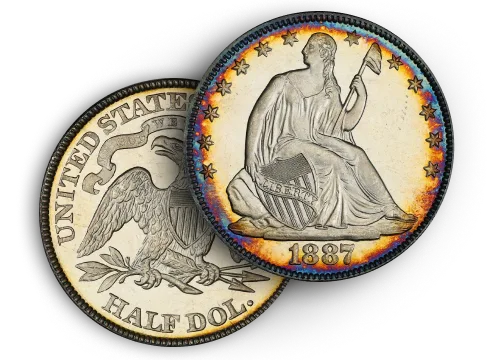 Half Dollar 1887 Coin front & back