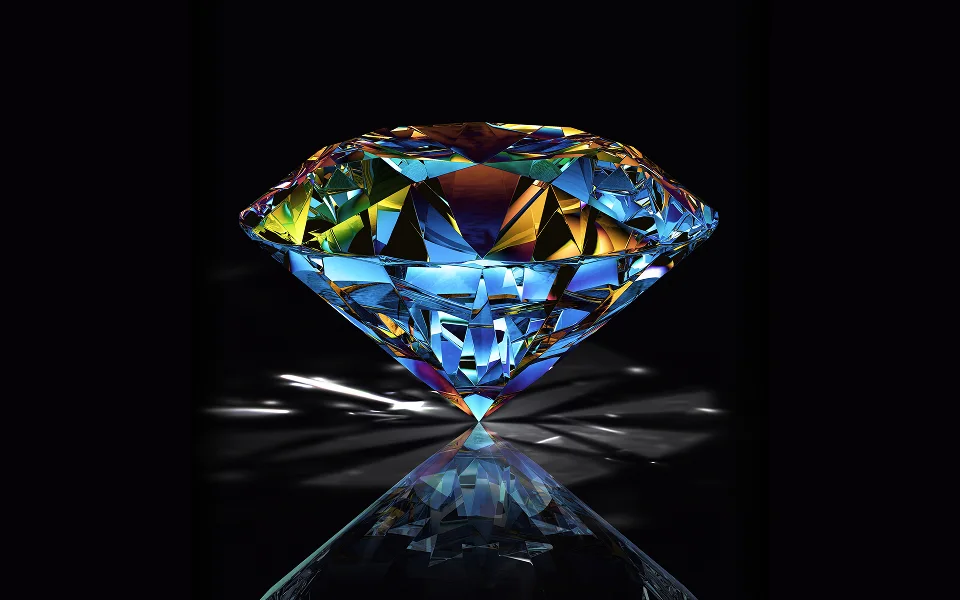 Colorful Diamond piece illustration