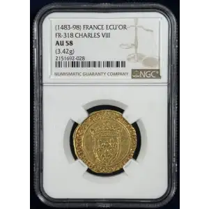 1483-98 France Ecu'or FR-318 Charles the 8th